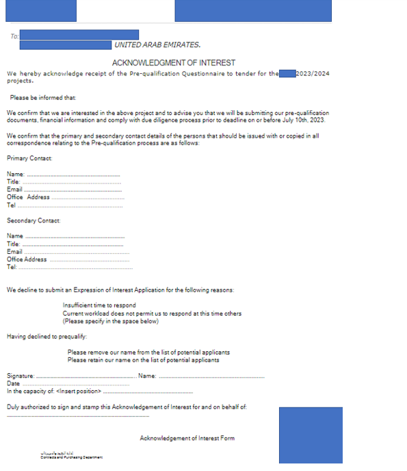 Image – This document depicts a form sent to targets, bearing the authentic letterhead of a UAE organization. The form requests recipients to fill in personal details, and its convincing appearance can easily deceive victims who fail to verify the email source. 